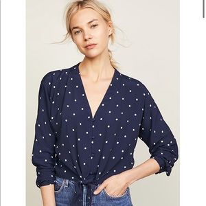 Rails Sloane Blue Polka Dot Blouse M